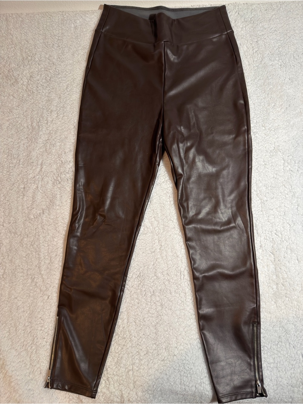 Abercrombie & Fitch Faux Leather Leggings — Dark Brown